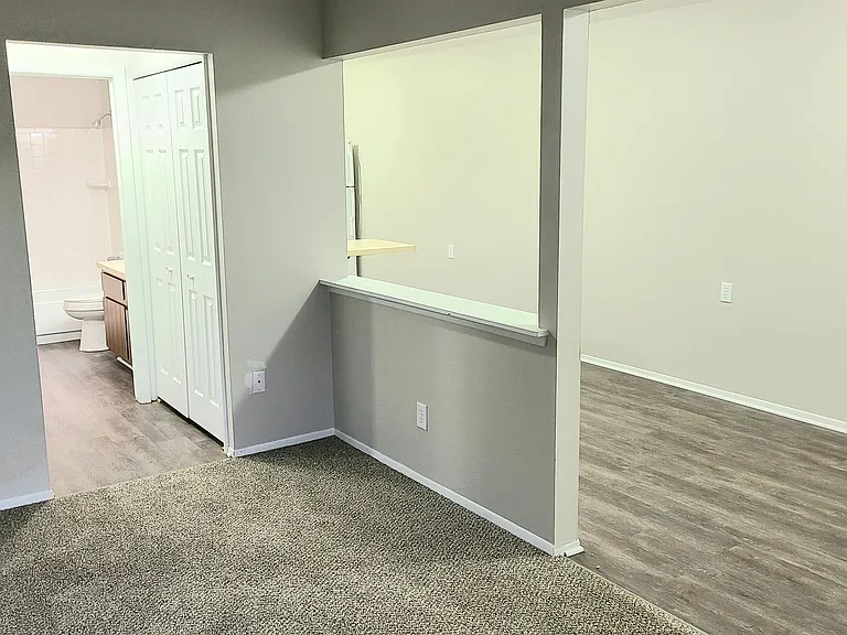 Living, dining, kitchen view