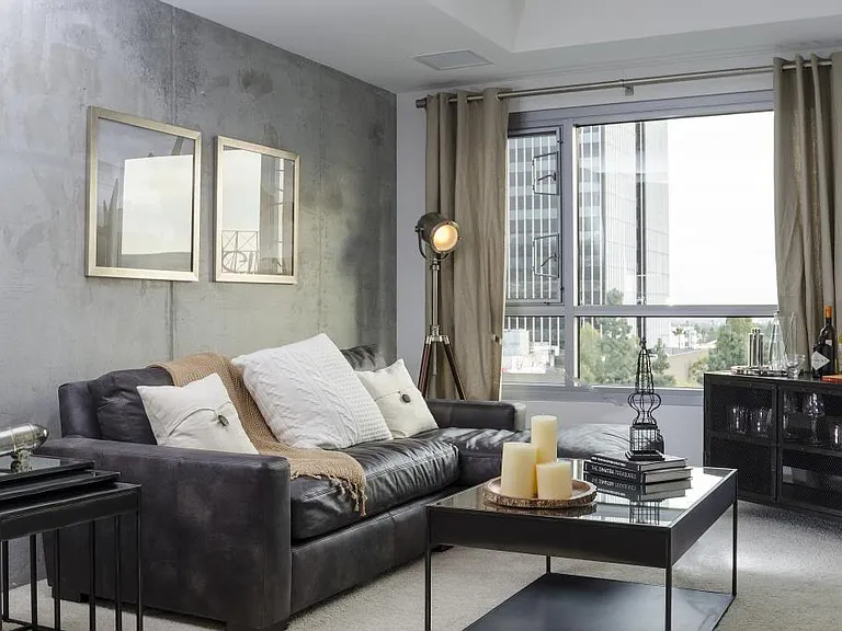 Living space at 1600 Vine in Hollywood, CA.