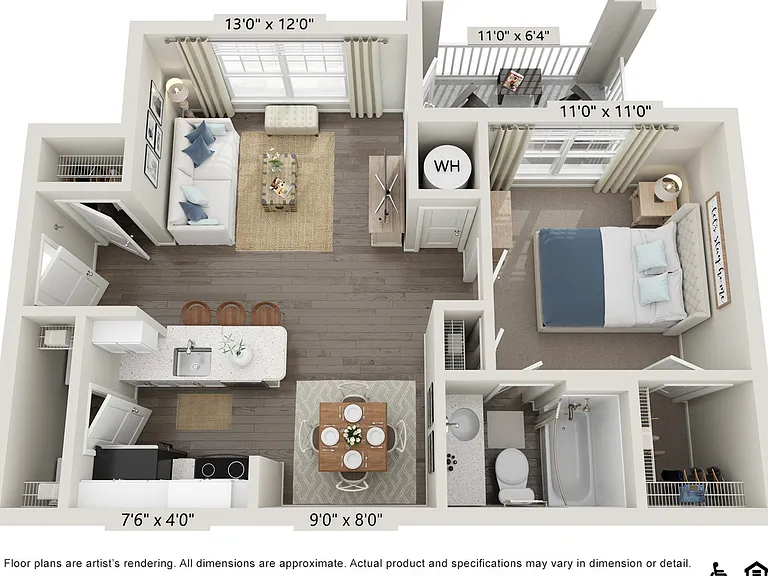 Oak (736 SF) Oak (736 SF)
