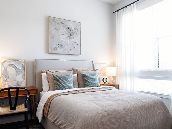 Bedroom with hard surface flooring