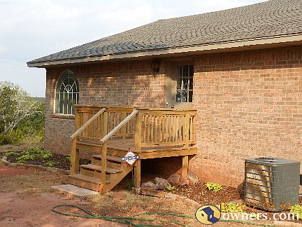 Deck entry from parking area.