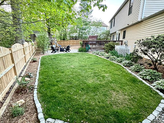 Freshly landscaped backyard
