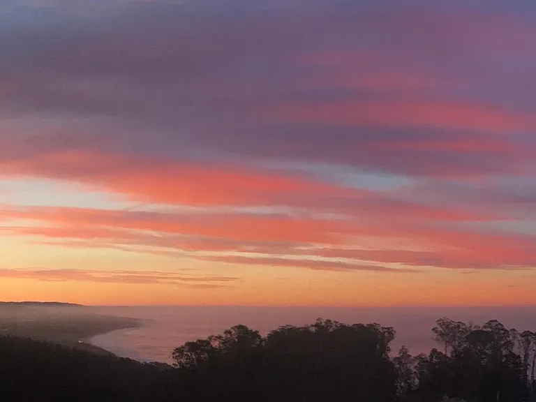Dawn view looking south from great room window