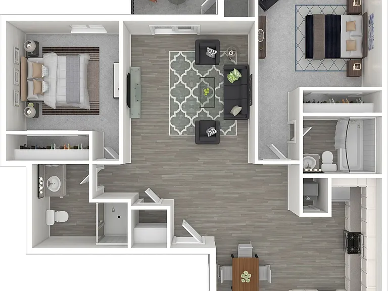 2 BD / 2 BA 831 SF