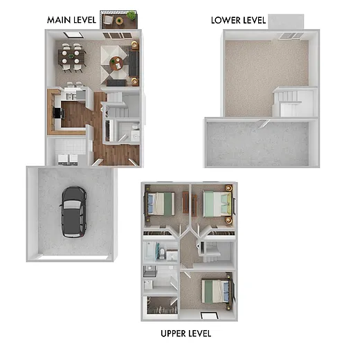 Floor plan Boulder I - 3 Level / 1 Car