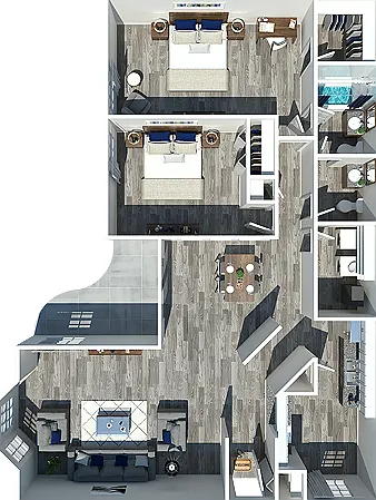 Two Bedroom 1.5 Bathroom Garden Two Bedroom 1.5 Bathroom Garden