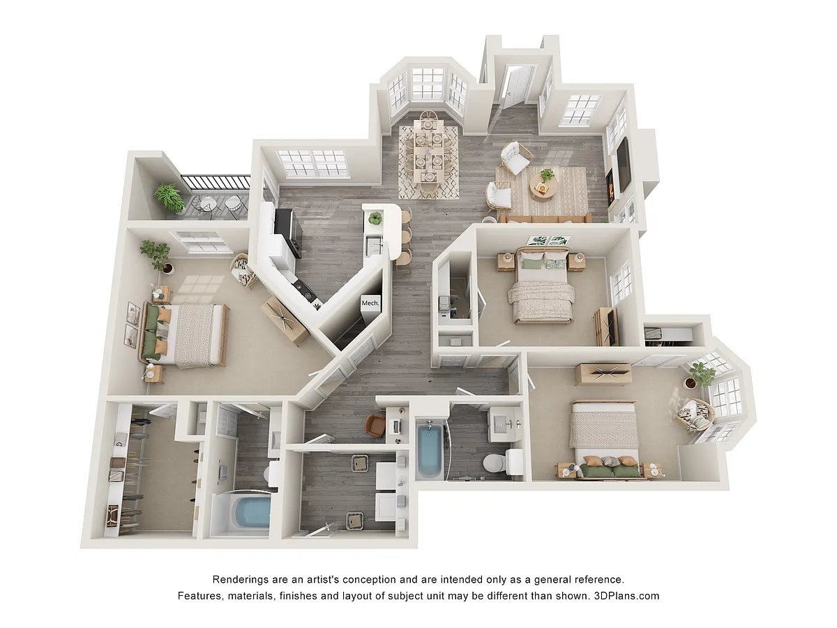 Floor plan The Pond Cypress Lower with Attached Garage