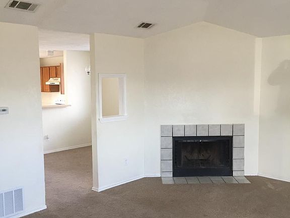 Living area with fireplace