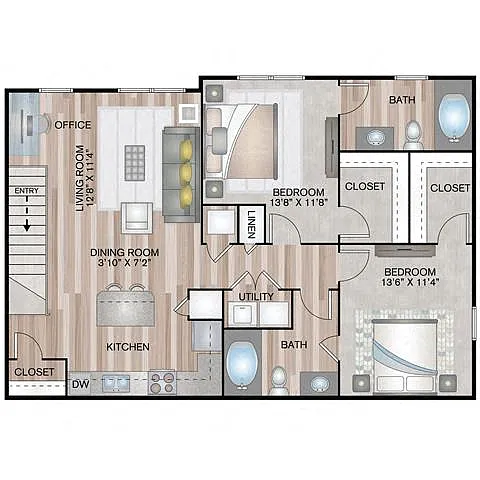 Floor plan Saltillo Courtyard