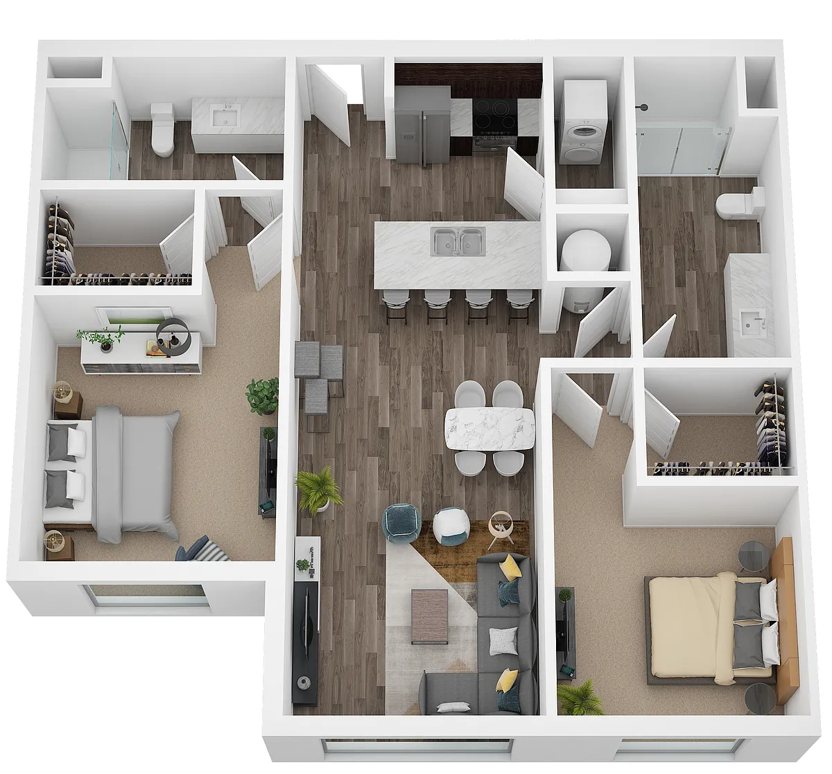 Floor plan Two Bed/Two Bath