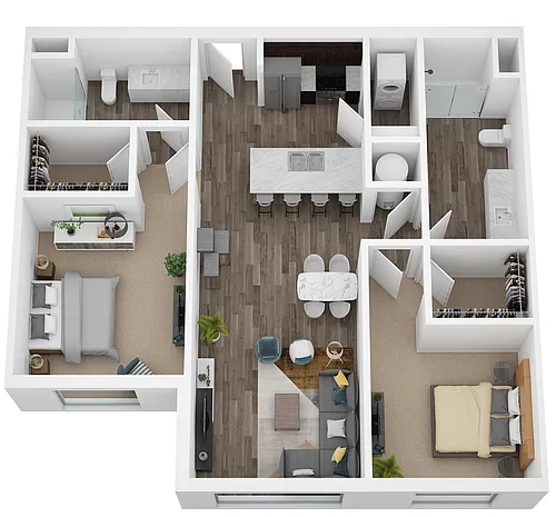 Floor plan Two Bed/Two Bath