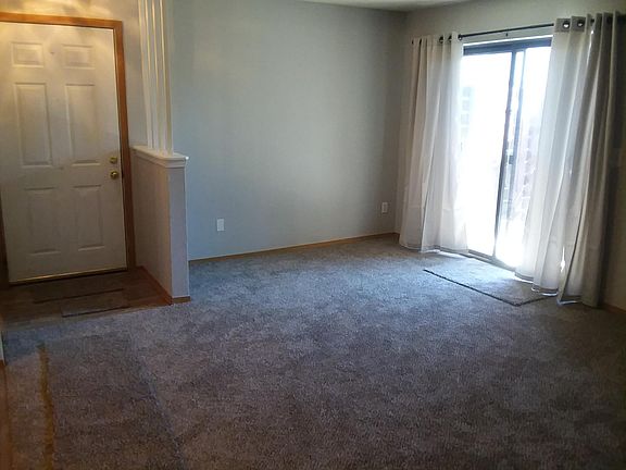 living room with patio door