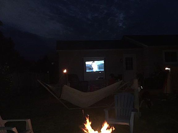 large decked backyard