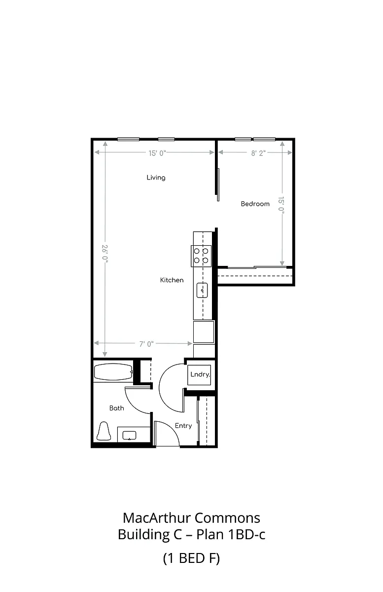 Floor plan 1 Bedroom F