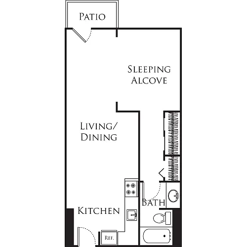 Floor plan Studio SW - B