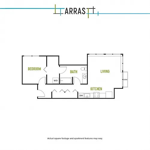 Floor plan One Bed One Bath F 1