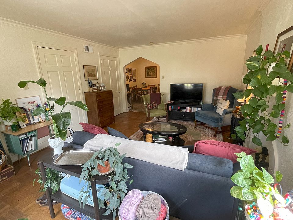 Living room facing back of building