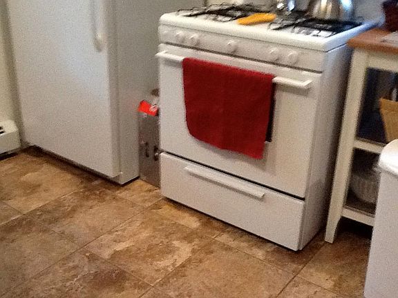Kitchen stove and refrigerator