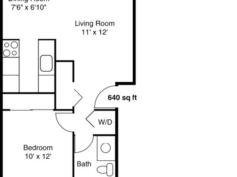 1x1 Economy Floor Plan | 640 Sq Ft 1x1 Economy Floor Plan | 640 Sq Ft