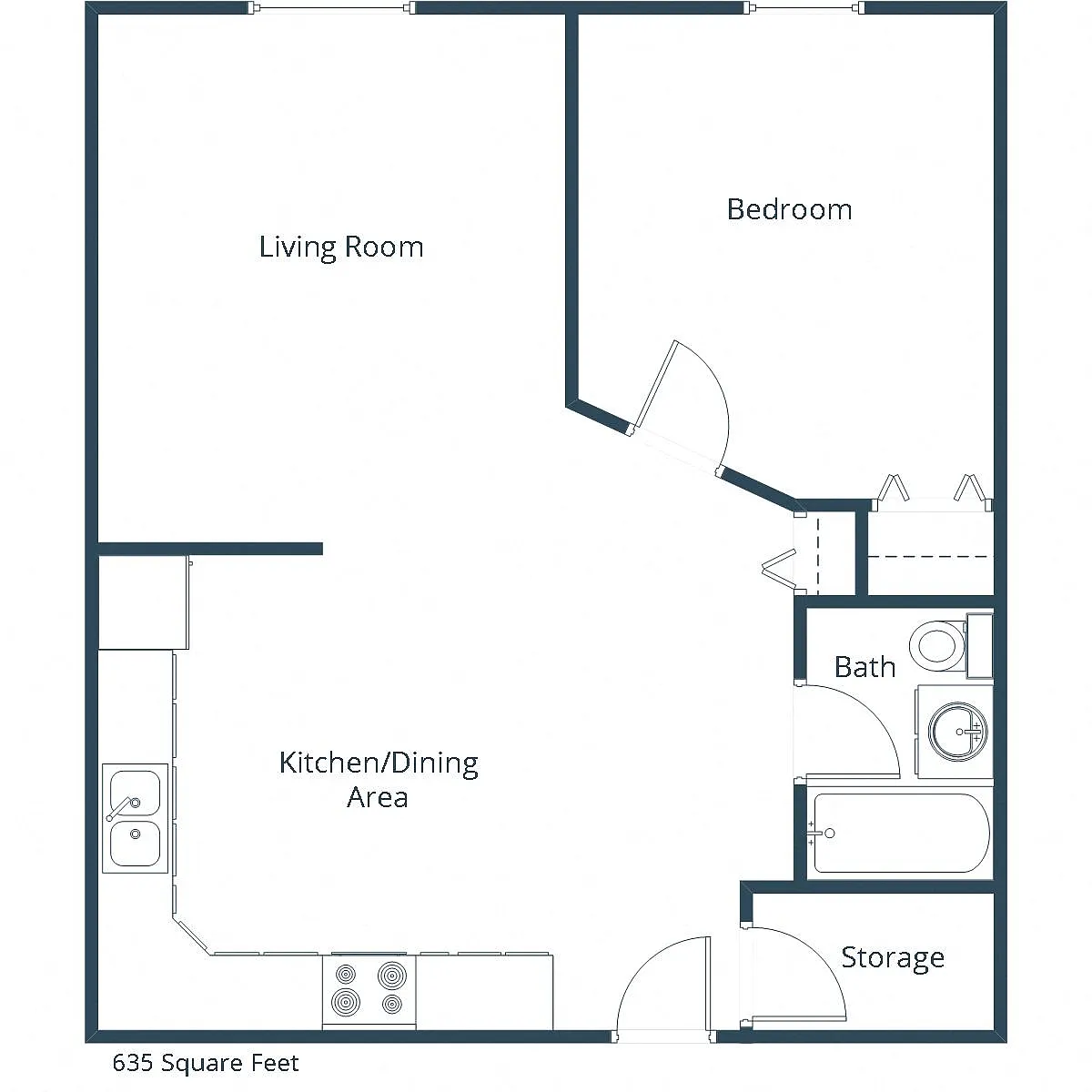 Floor plan One Bedroom 11A