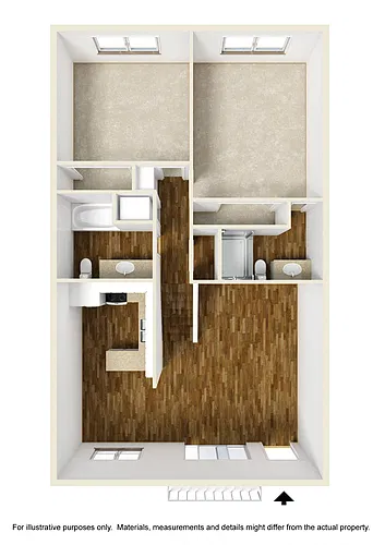 Floor plan 2 Bedrooms, 2 Bathrooms Plan F