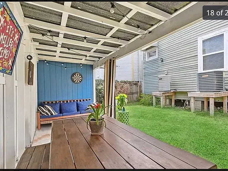backyard with covered shed