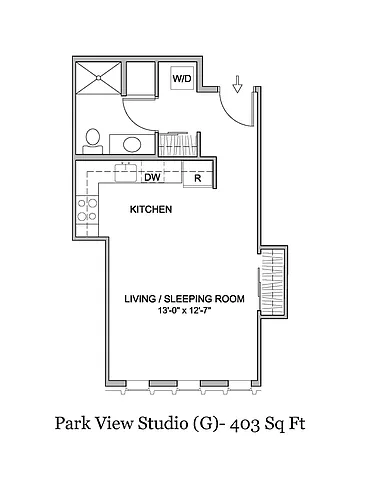 Floor plan Parkview Studio