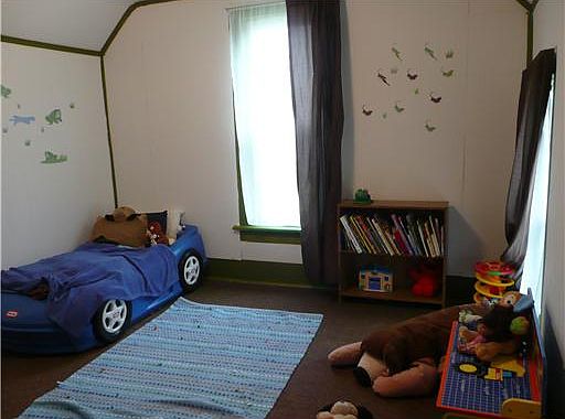 One of two upstairs bedrooms