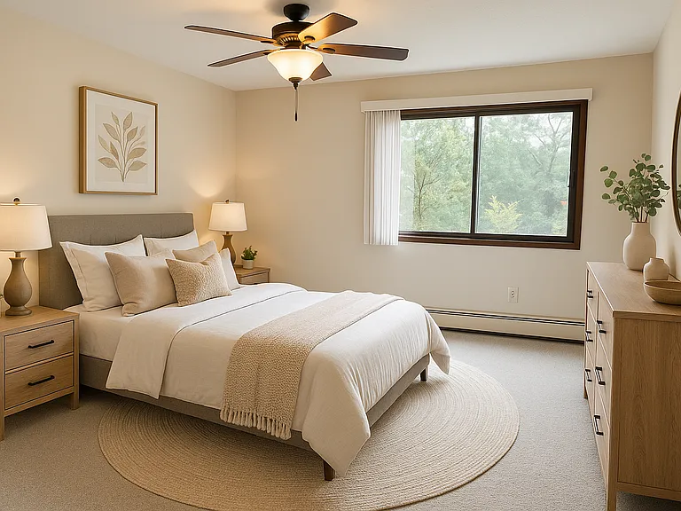 Bedroom with Courtyard View
