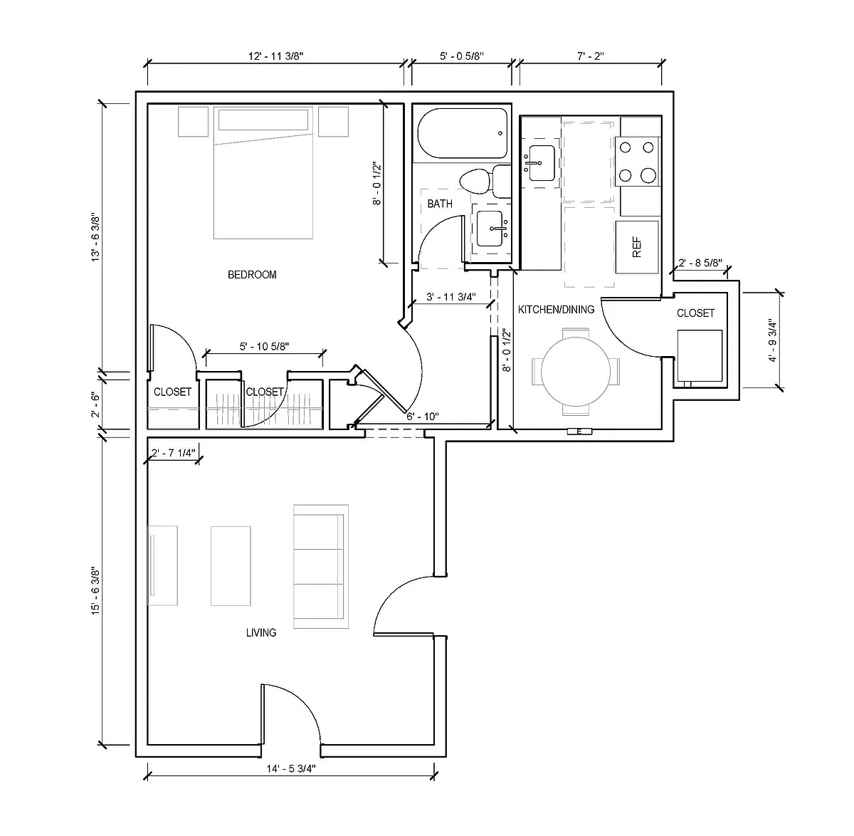 Floor plan 1 BR