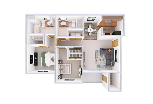 Floor plan 2 Bedroom, 2 Bath