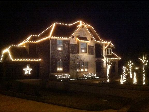 Custom Christmas lights for the roof area come with instructions and will stay with the home.