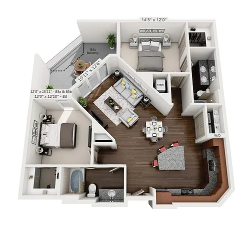 Floor plan B3b