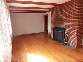 Brick Fireplace in Living Room