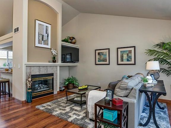 Living Room with vaulted ceiling.