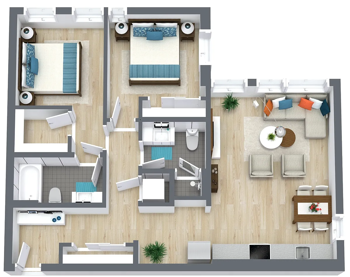 Floor plan 2X2 E