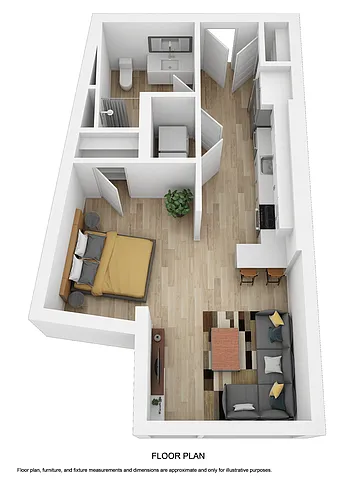 Floor plan Lyndale 3 Alcove ADA- 80% AMI
