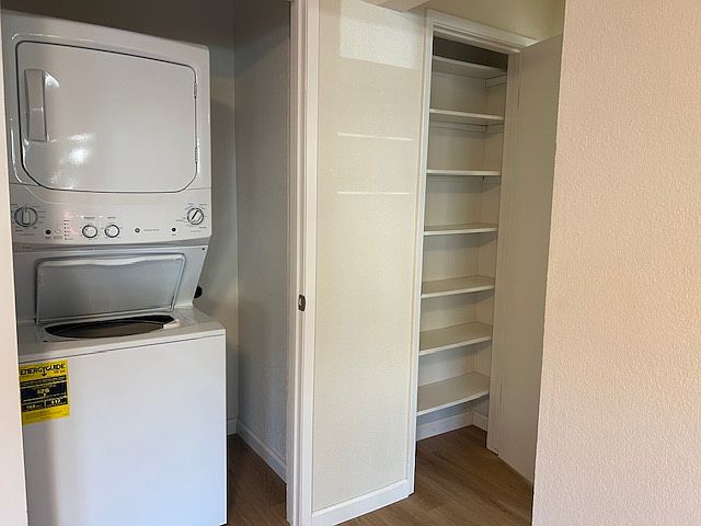 washer and dryer, with a closet space