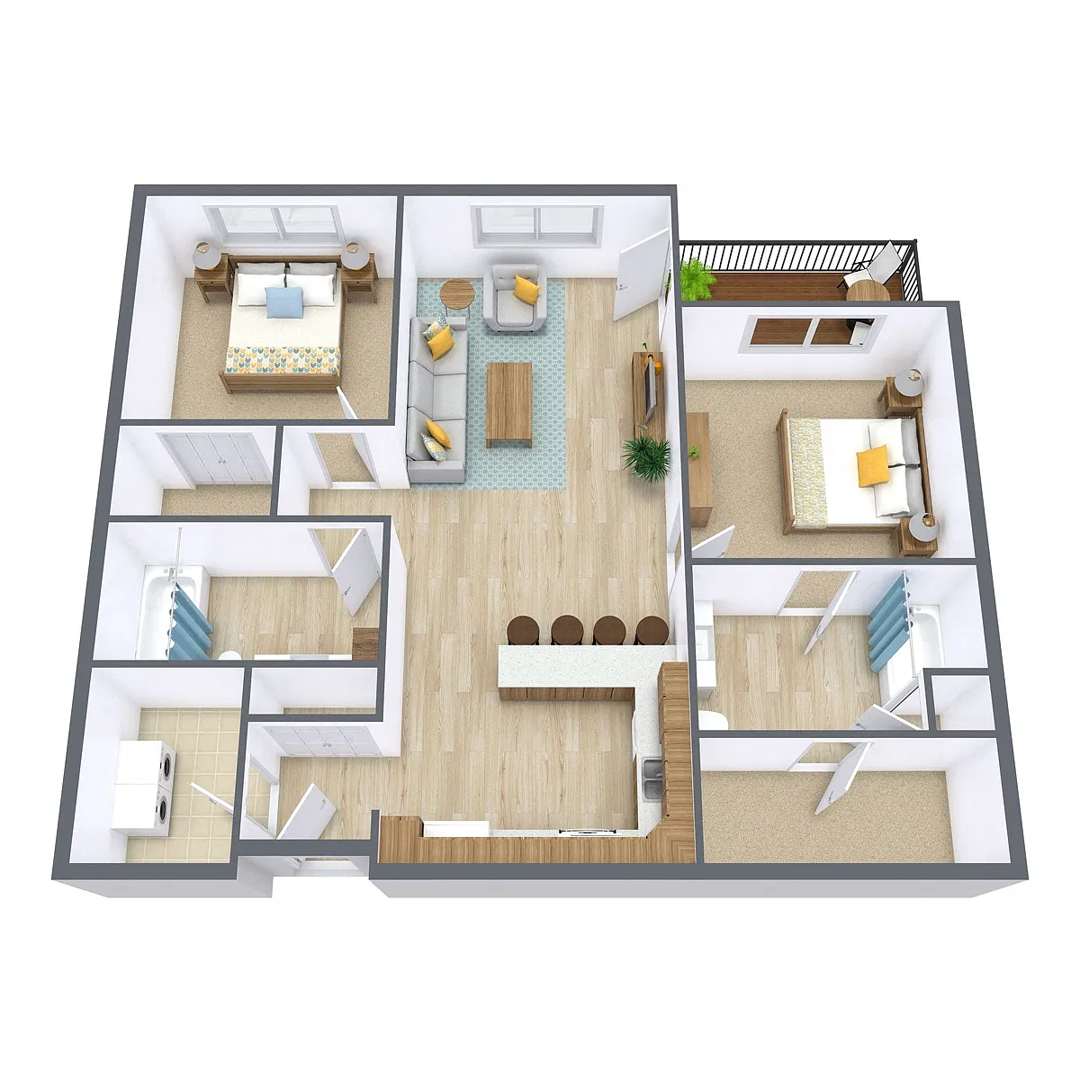 Floor plan Two Bedroom 22A