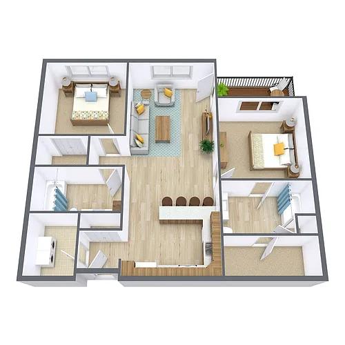Floor plan Two Bedroom 22A