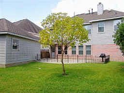 landscaped back yard