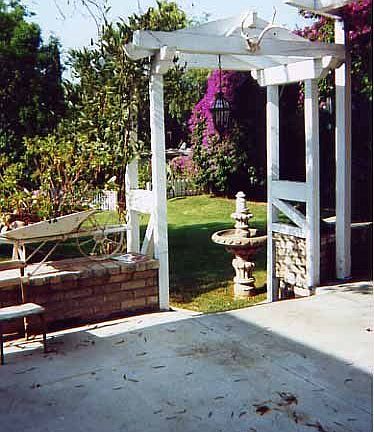 Backyard view from driveway