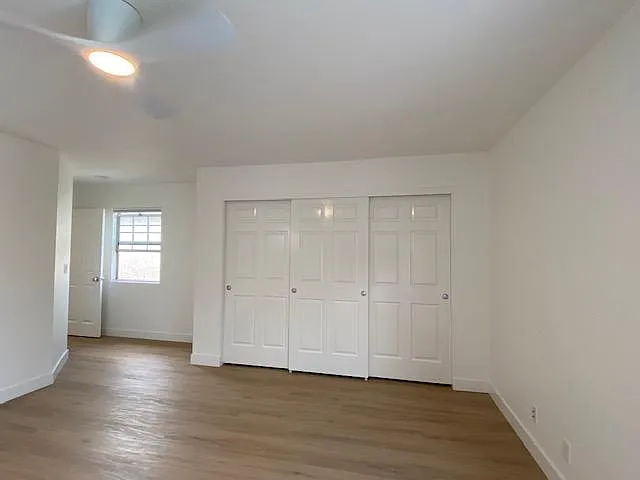 Master bedroom with large closet space.