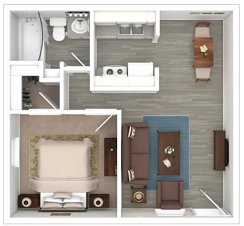 Floor plan 1 Bed, 1 Bath Classic