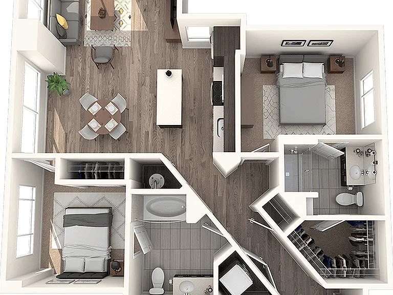 B1 2 Bedroom, 2 Bathroom B1 2 Bedroom, 2 Bathroom