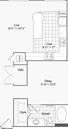 1 BR x 1 BA - C Floorplan 1 BR x 1 BA - C Floorplan