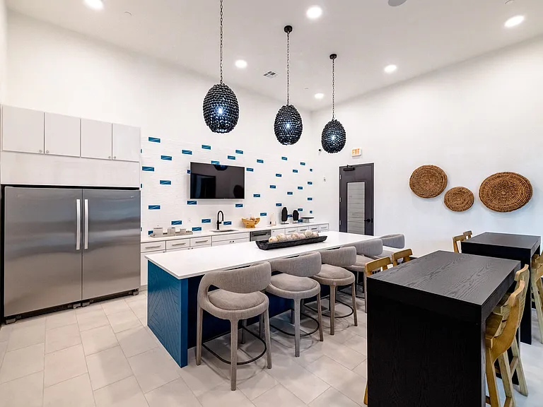 Clubhouse Kitchens with Lounging Areas