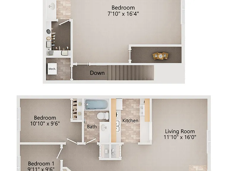 Coastline 2D both floors unfurnished Coastline 2D both floors unfurnished