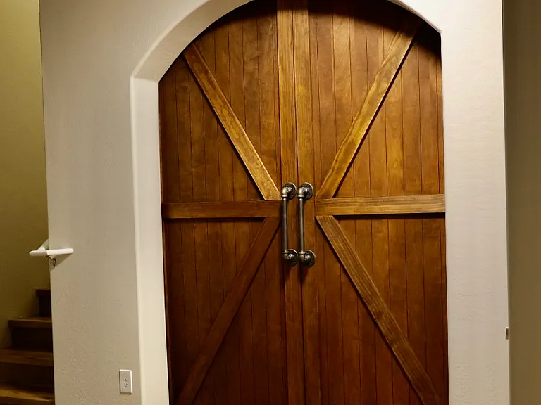 Custom door leading into office/den