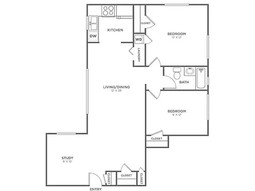 Floor plan San Juan w/ Den-Classic